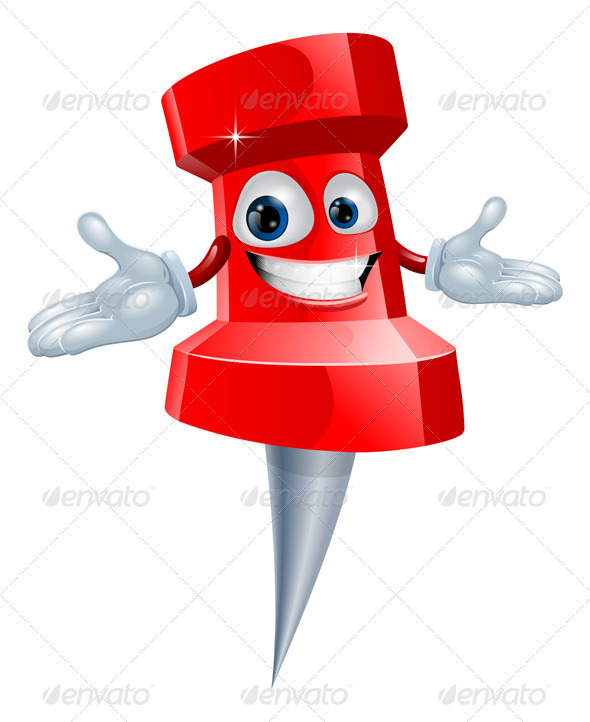 Push pin office supply mascot Push pin office supply mascot