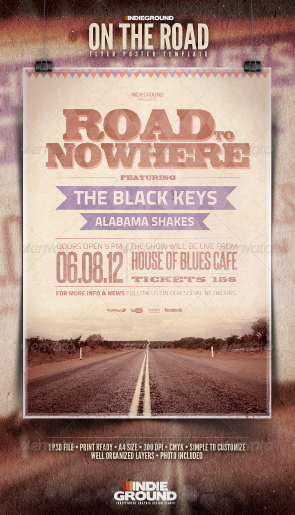 On The Road Flyer/Poster - Concerts Events