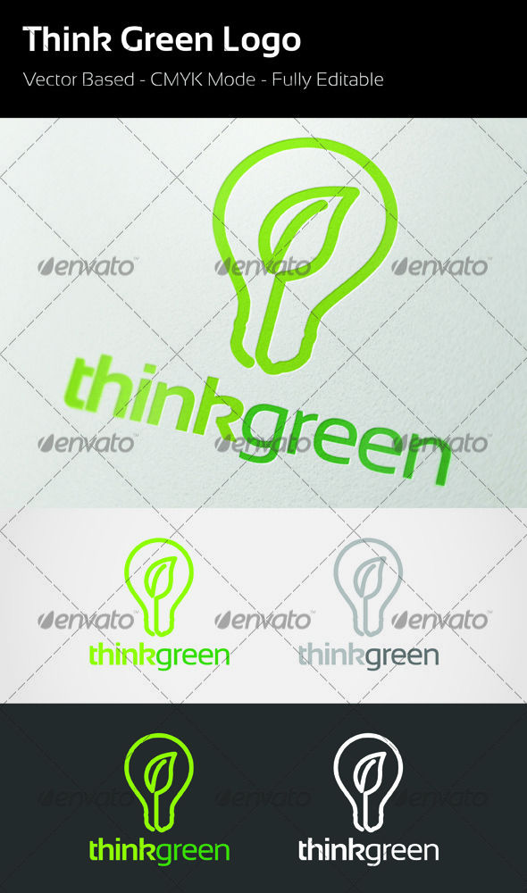 Think Green Logo Template Think Green Logo Template