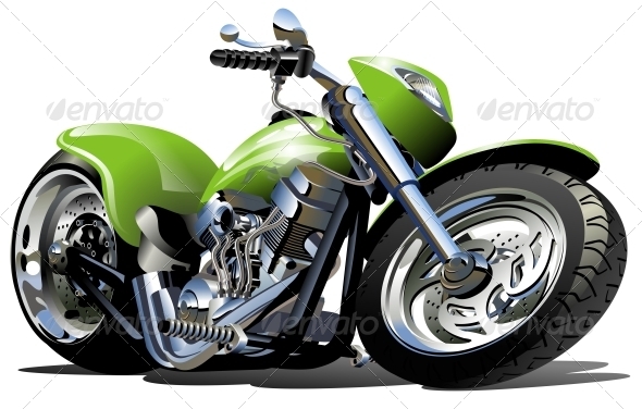 Vector Cartoon Motorcycle