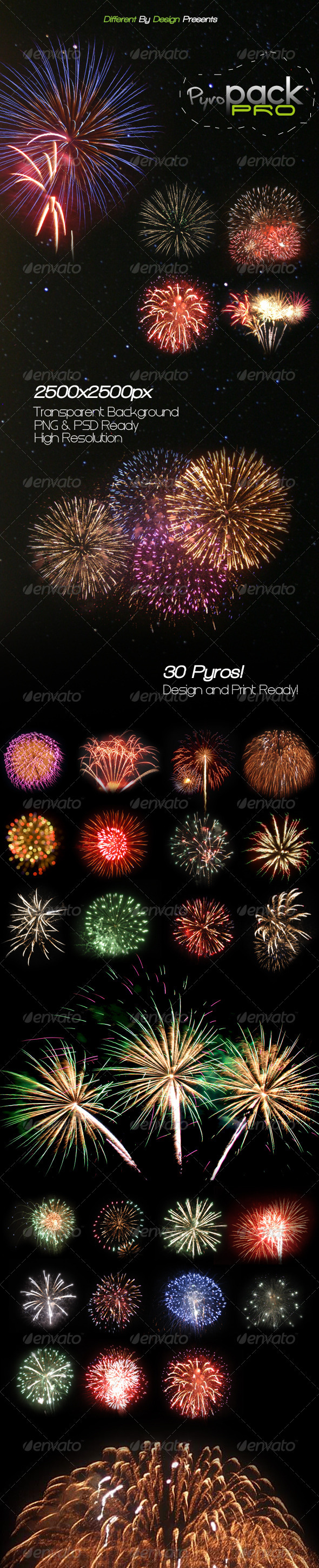 DBD | PyroPack PRO - 30 Transparent Firework Pyros - Miscellaneous Graphics