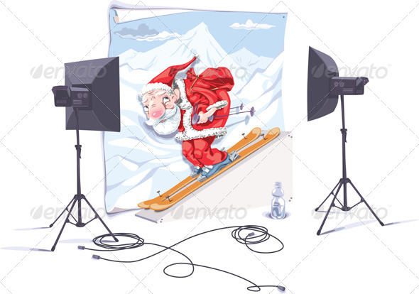 Skiing Santa Claus Skiing Santa Claus