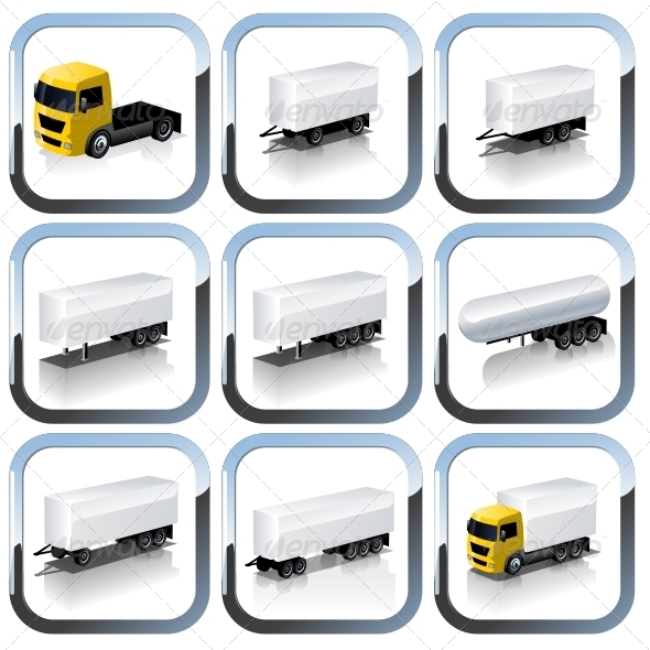 Vector truck icons set