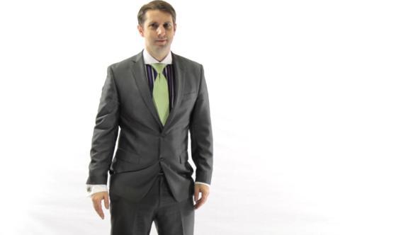 Businessman Presenting Points On White Background Businessman Presenting Points On White Background