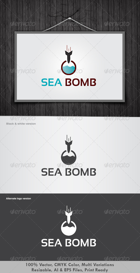 Sea Bomb Logo - Nature Logo Templates