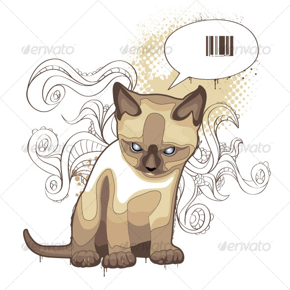 The cat on bizarre background The cat on bizarre background