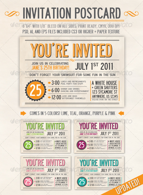 Invitation Postcard - Invitations Cards & Invites