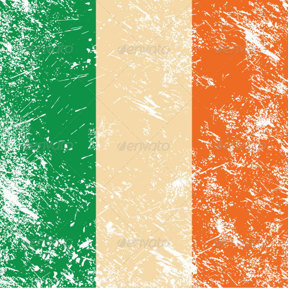 Ireland retro flag