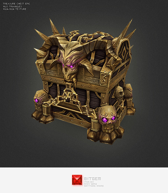 Low Poly Treasure Chest Epic Low Poly Treasure Chest Epic