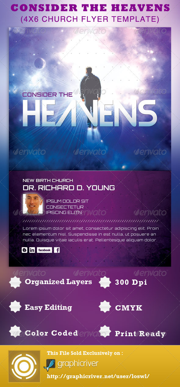 Consider the Heavens Church Flyer Template - Church Flyers