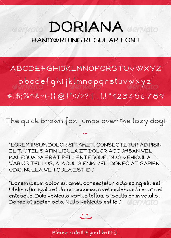Doriana Handwriting Regular Font - Hand-writing Script