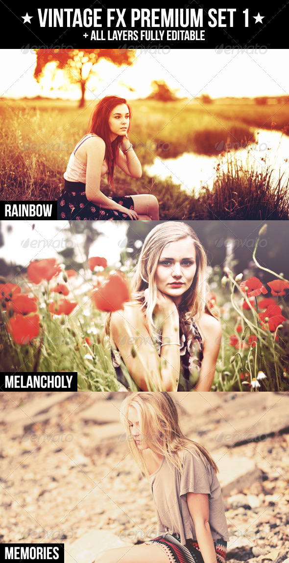 Vintage FX Premium Set 1 - Actions Photoshop