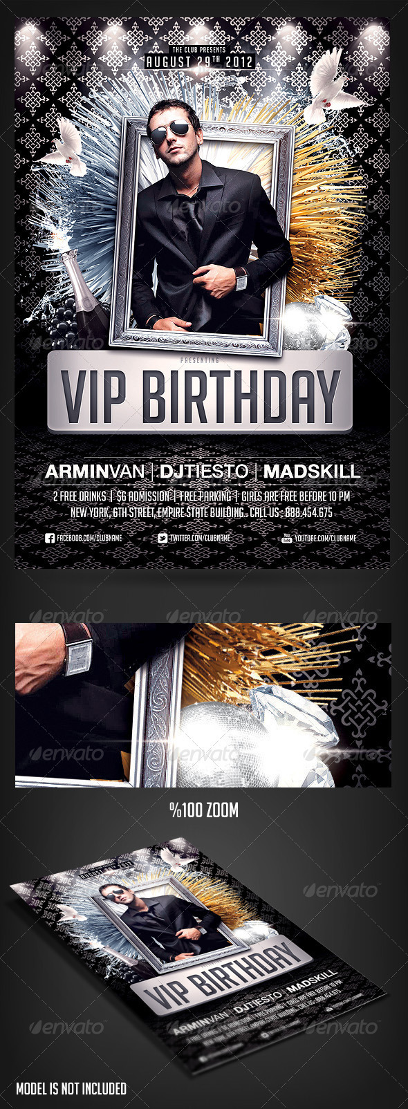 VIP Birthday Party flyer - Clubs & Parties Events