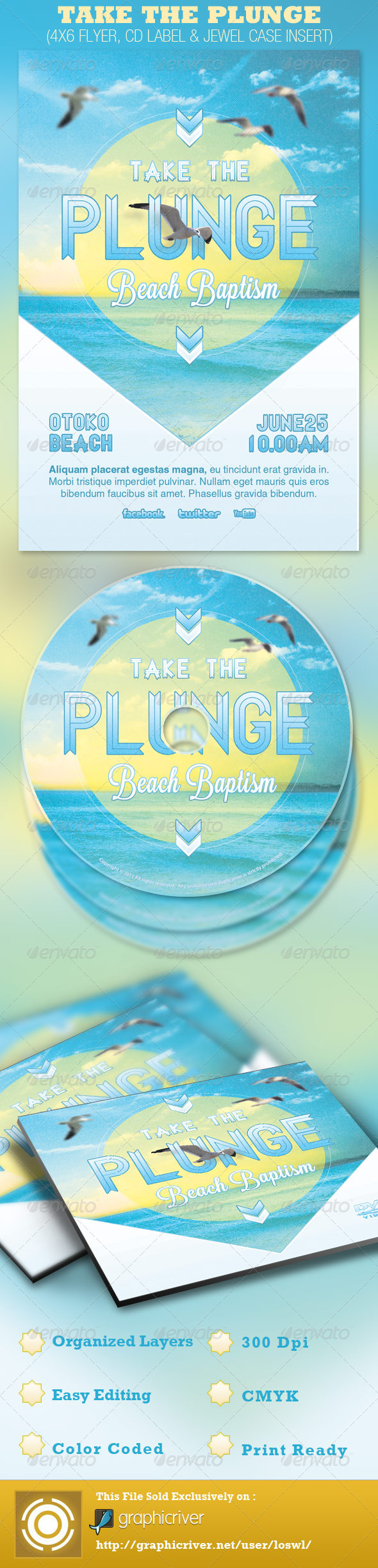 Take the Plunge Church Flyer and CD Template Take the Plunge Church Flyer and CD Template