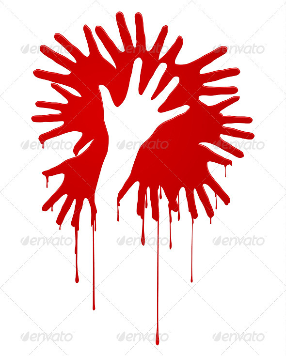 Abstract bloody hands Abstract bloody hands