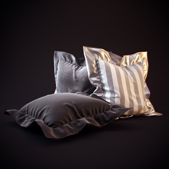 25 Realistic flanged Pillows - 3DOcean Item for Sale