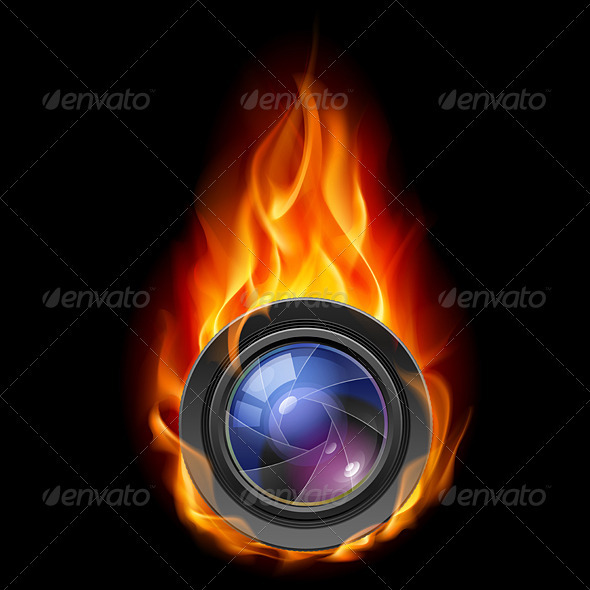 Burning the camera lens Burning the camera lens