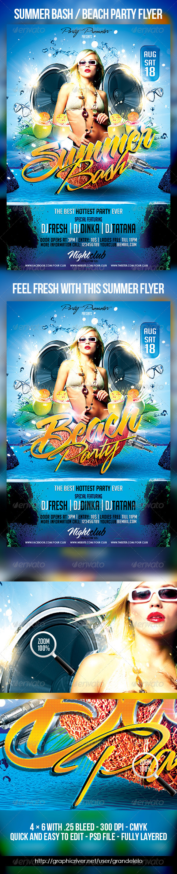 Summer or Beach Party - Clubs & Parties Events