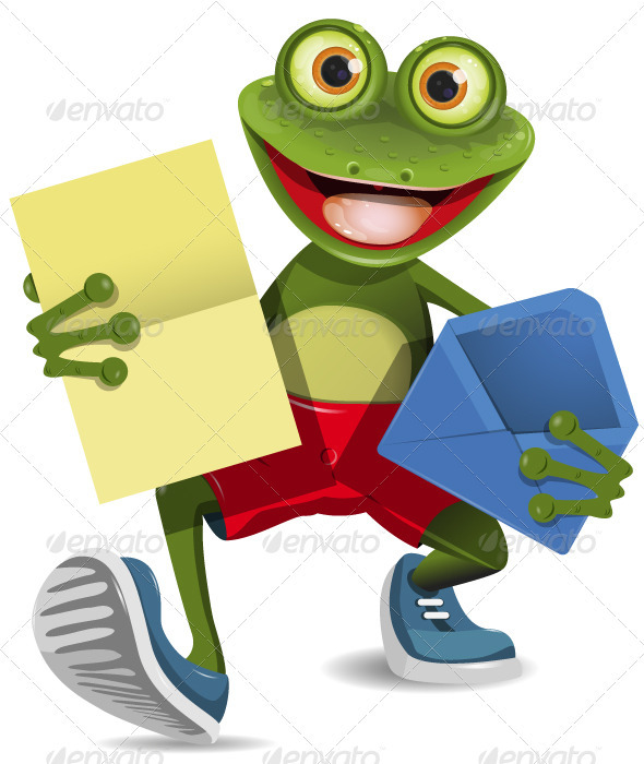 Frog with a letter Frog with a letter