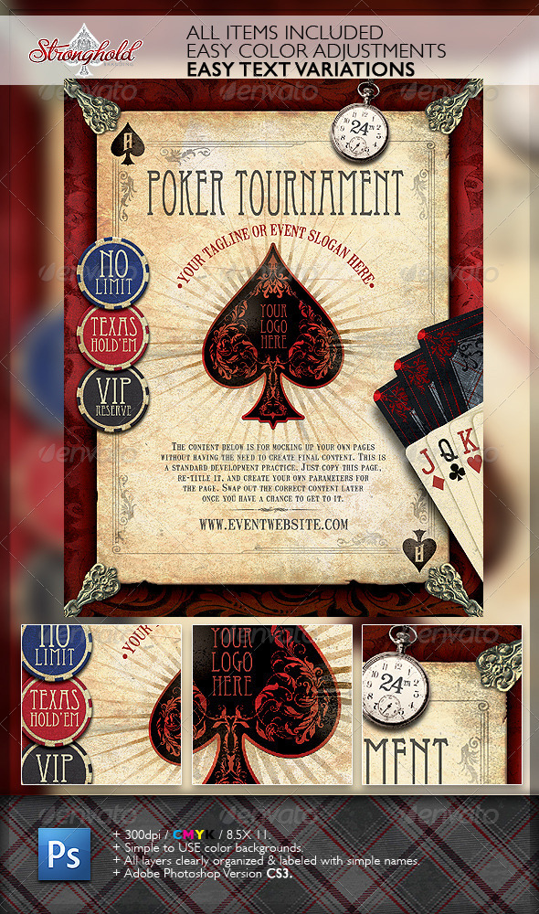 Vintage Poker Flyer Template