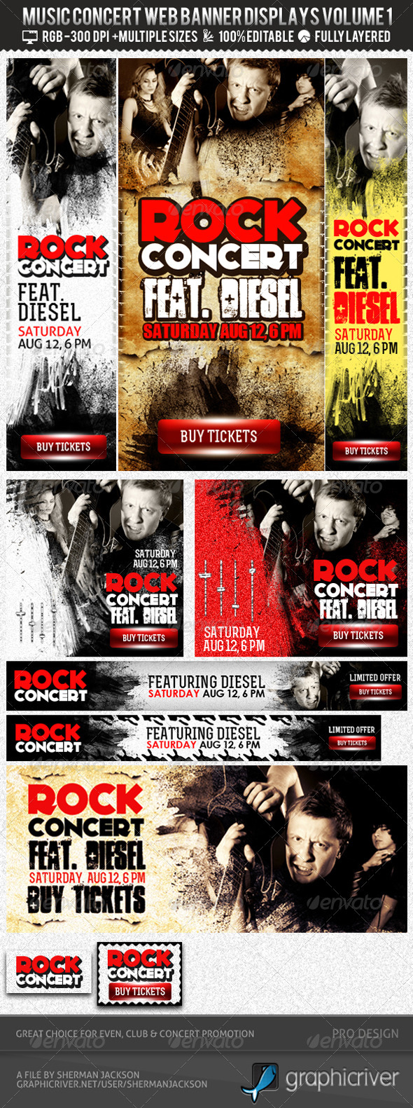 Concert & Event Web Banners & AD Kit PSD Concert & Event Web Banners & AD Kit PSD