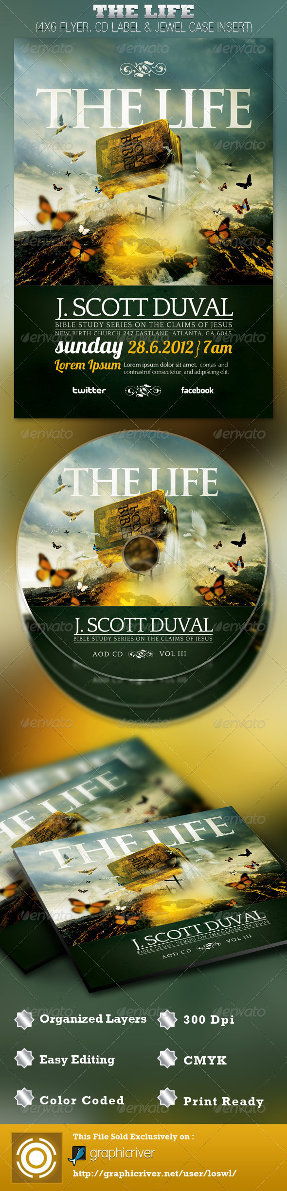 The Life Church Flyer and CD Template The Life Church Flyer and CD Template