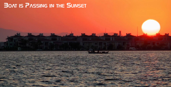 Boat Is Passing In The Sunset Boat Is Passing In The Sunset