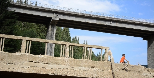 Bicyclist On The Bridge Bicyclist On The Bridge