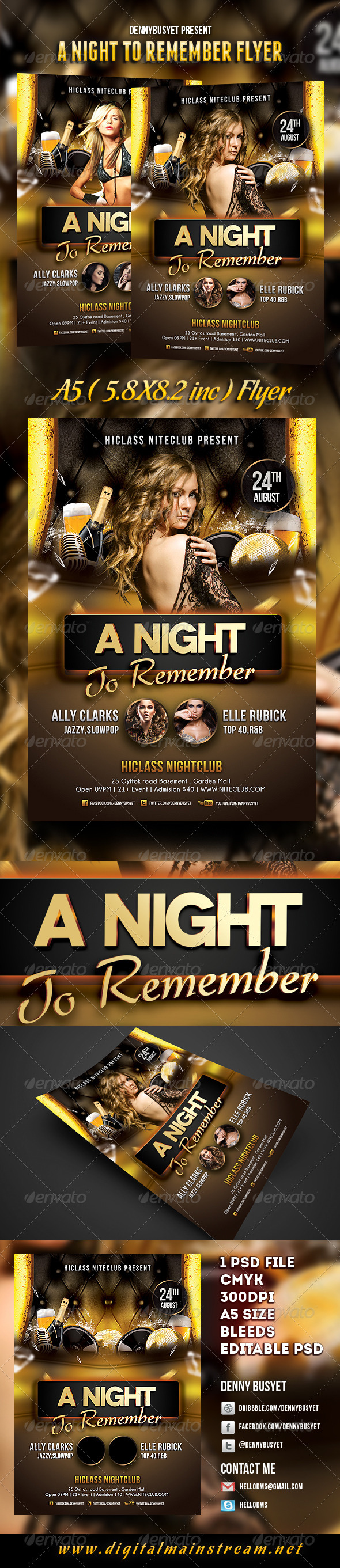 A Night To Remember Nightclub Flyer Template - Events Flyers