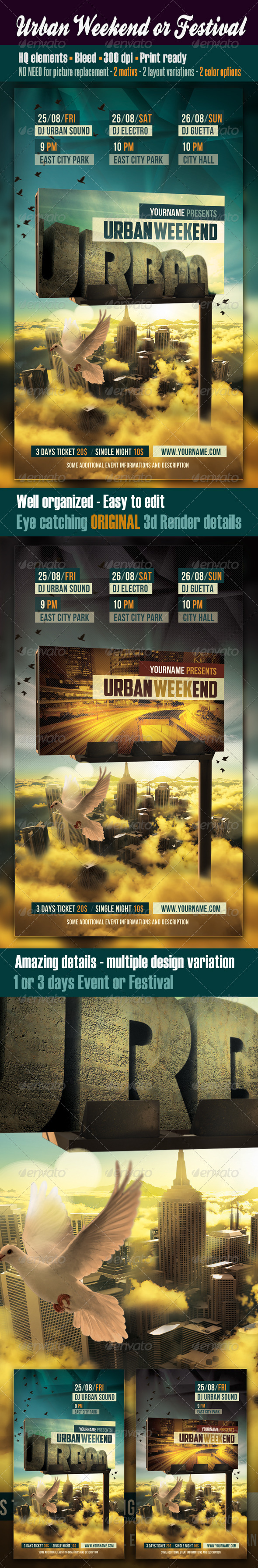 Urban Weekend Or Festival Flyer