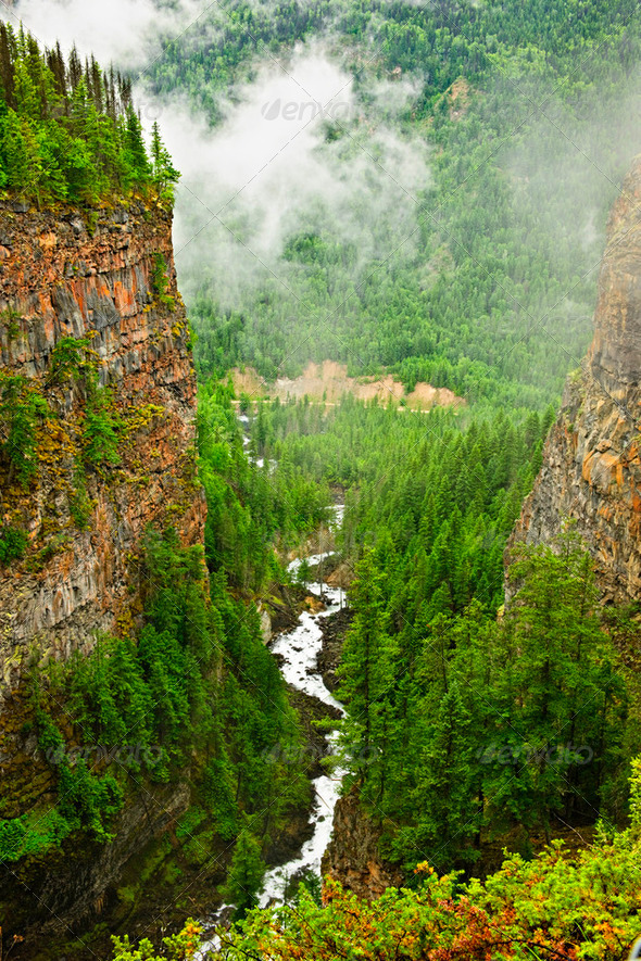 Canyon Of Spahats Creek In Wells Gray Provincial Park, Canada
