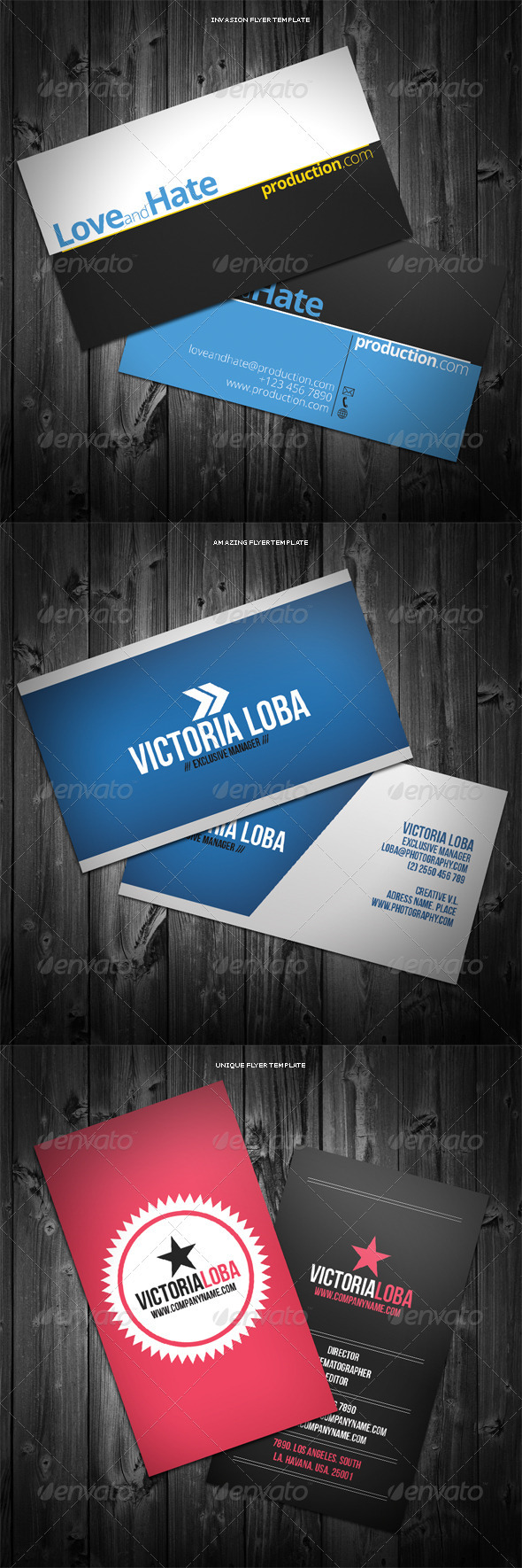3in1 Business Cards Bundle #8 3in1 Business Cards Bundle #8