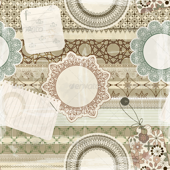 Vector Seamless Scrapbook Pattern Vector Seamless Scrapbook Pattern