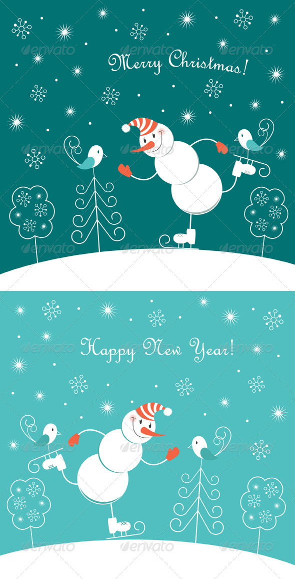 Skating Happy Snowman Skating Happy Snowman