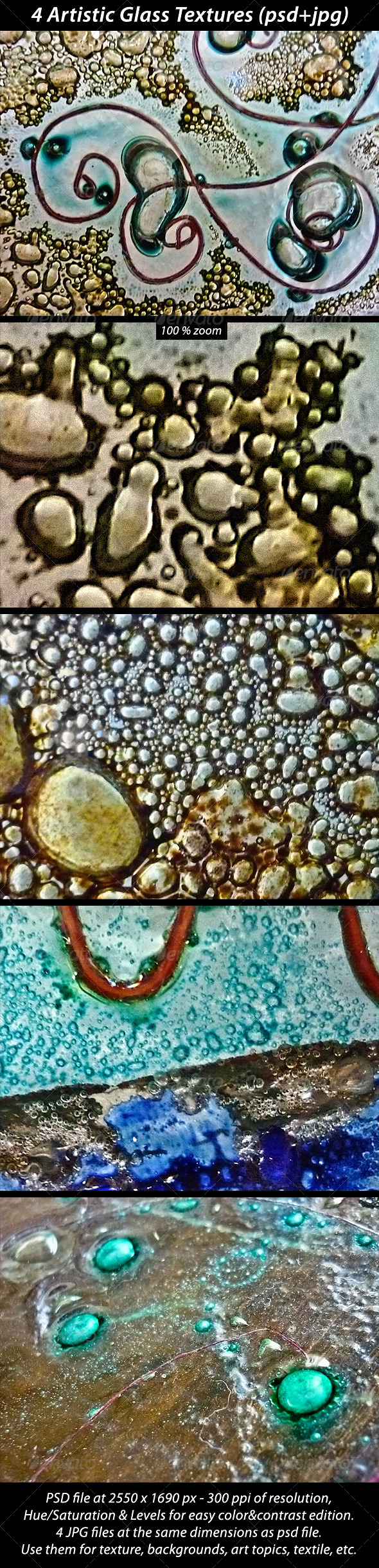 4 Artistic Glass Textures 4 Artistic Glass Textures
