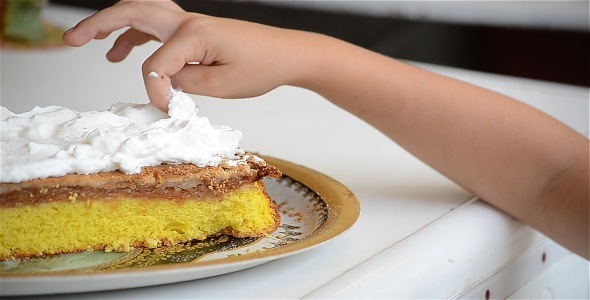 Child Eating Cream Cake 1 Child Eating Cream Cake 1