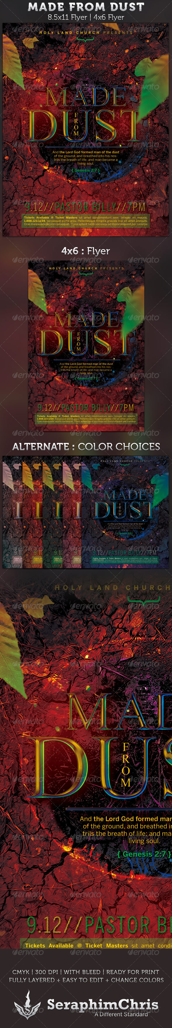 Made From Dust Church Flyer Template Made From Dust Church Flyer Template