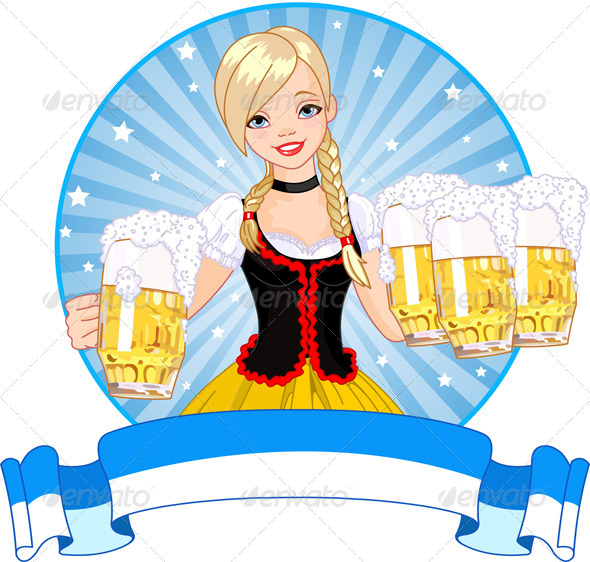 Oktoberfest girl label Oktoberfest girl label