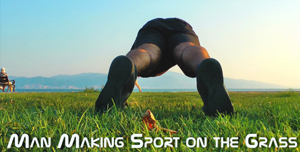 Man Making Sport On Grass Man Making Sport On Grass