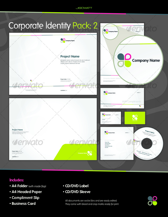 Corporate ID: Pack 2 - Stationery Print Templates