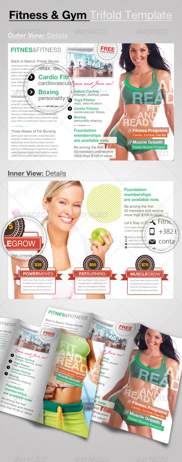 Fitness & Gym: Trifold Flyer