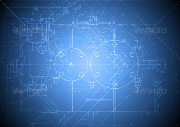 Hi-tech engineering drawing - Technology Conceptual