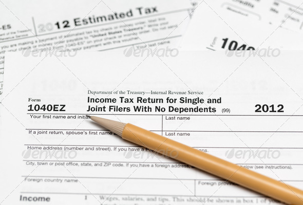 USA tax form 1040ez for year 2012 - Stock Photo - Images