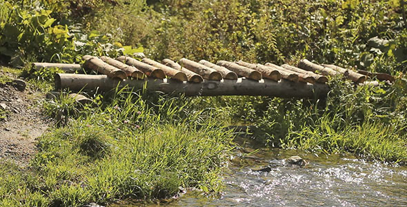 Wooden Bridge Over Creek Wooden Bridge Over Creek