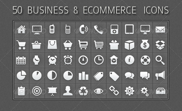 50 Business and Ecommerce Icons - Software Icons