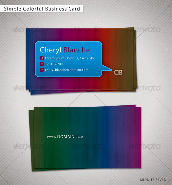 Simple Colorful Business Card Simple Colorful Business Card