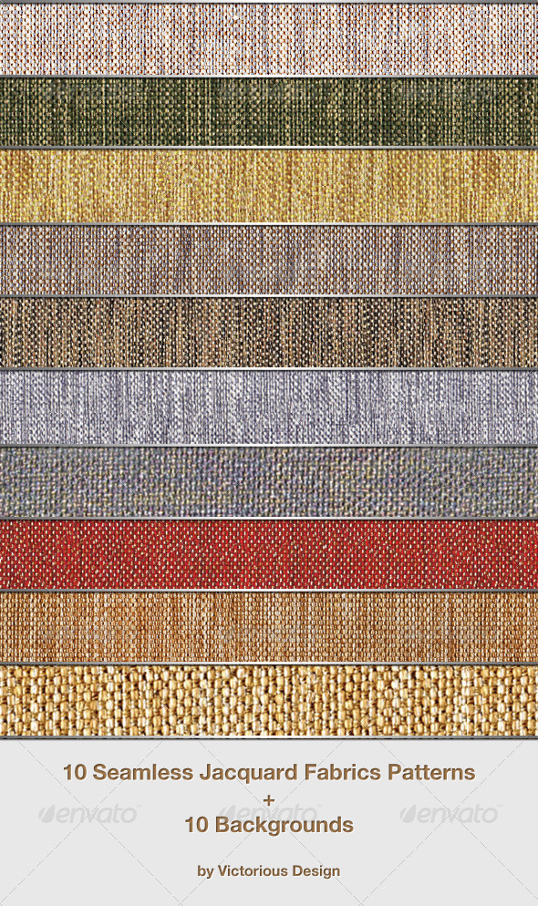10 Seamless Jacquard Fabrics Patterns - Miscellaneous Textures / Fills / Patterns