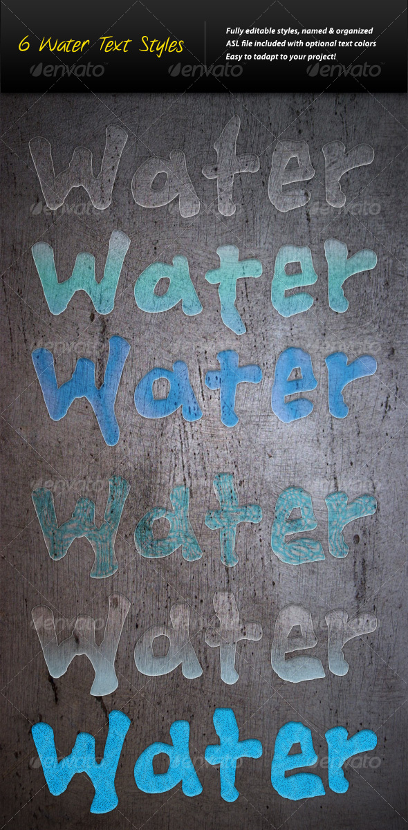 6 Water Text Styles - Text Effects Styles