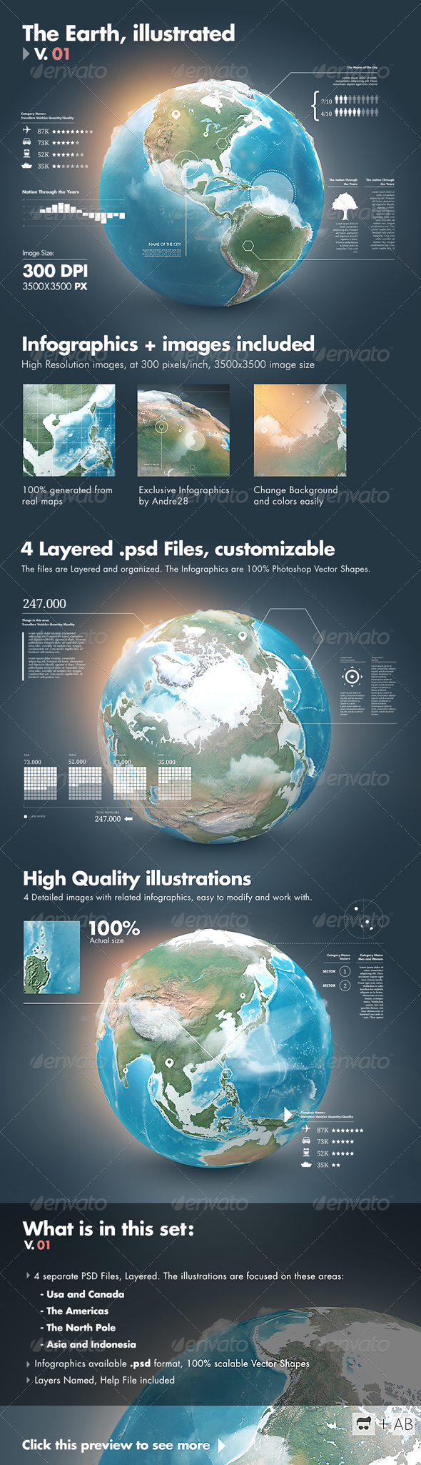 Earth Illustrated 3D World and Infographics V1 Earth Illustrated 3D World and Infographics V1