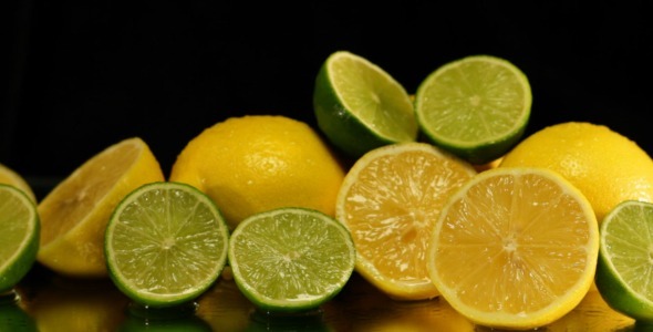 Wet Lemons And Limes On Black With Slider Wet Lemons And Limes On Black With Slider